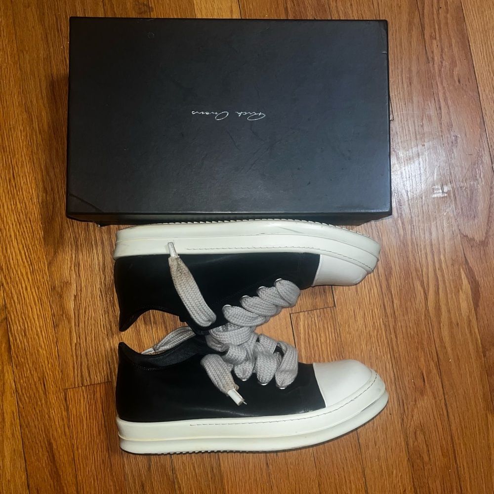 Rick Owens low sneaks jumbo laces